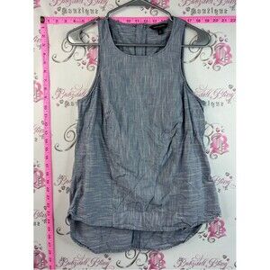 Banana Republic tank top blue navy Gray Sleeveless Textured Tank Top